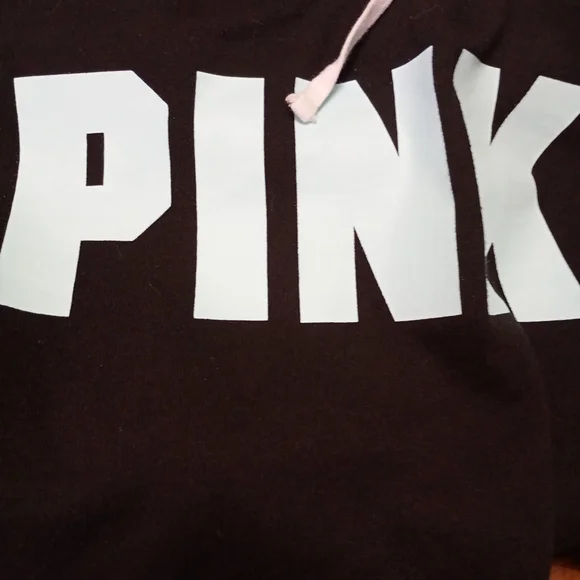 PINK Victoria's Secret Black Cropped Hoodie Sweater - Picture 5 of 5
